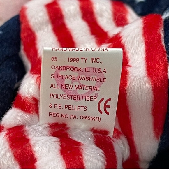SPANGLE 1999 Ty Beanie Baby Patriotic Bear - Red, White, and Blue RARE RETIRED! - Picture 5 of 5